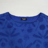 marble sud タンポポJQ アンプルTEE ジャガード 花柄 ボートネック 半袖Ｔシャツ カットソー ブルー レディース マーブルシュッド【中古】6-0721S△