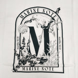 marble SUD neu MARINE NOTE プリントTシャツ コットン 半袖Ｔシャツ カットソー ホワイト ブラック レディース マーブルシュッドノイ【中古】6-0721S△