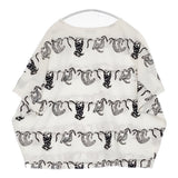 marble sud EMB ナマケモノ アンプルTEE 刺繍 エンブロイダリー コットン 半袖Ｔシャツ カットソー ホワイト ブラック レディース マーブルシュッド【中古】6-0721S△