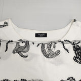 marble sud EMB ナマケモノ アンプルTEE 刺繍 エンブロイダリー コットン 半袖Ｔシャツ カットソー ホワイト ブラック レディース マーブルシュッド【中古】6-0721S△