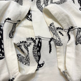 marble sud EMB ナマケモノ アンプルTEE 刺繍 エンブロイダリー コットン 半袖Ｔシャツ カットソー ホワイト ブラック レディース マーブルシュッド【中古】6-0721S△
