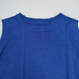 45R/45rpm リネン天竺のノースリーブフレアキャミ 日本製 サイズ2 Ｔシャツ カットソー ブルー レディース フォーティーファイブアールピーエム【中古】6-0721S△