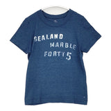 45R/45rpm SEALAND MARBLE FORTY 5 インディゴTシャツ コットン 日本製 サイズ2 半袖Ｔシャツ カットソー ネイビー ホワイト レディース フォーティーファイブアールピーエム【中古】6-0721S△