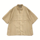 LOLO コットンシルク半袖シャツ サイズM 定価25300円 LS-455 半袖シャツ 26SS ベージュ ユニセックス ロロ【中古】6-0724S♪