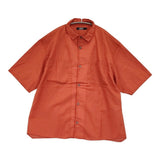 LOLO 新品 コットンシルク半袖シャツ サイズM 定価25300円 LS-455 半袖シャツ 26SS レンガ レッド ユニセックス ロロ【中古】6-0724S♪