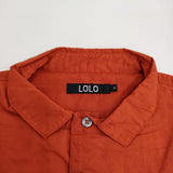 LOLO 新品 コットンシルク半袖シャツ サイズM 定価25300円 LS-455 半袖シャツ 26SS レンガ レッド ユニセックス ロロ【中古】6-0724S♪