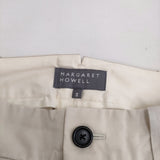 MARGARET HOWELL WASHED COTTON POPLIN サイズ2 578-5143009 定価36300円 パンツ 25SS ベージュ レディース マーガレットハウエル【中古】6-0724M♪