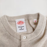 Danton CREW NECK CARDIGAN 36 DT-D0031 LMW 定価20350円 ウール クルーネック カーディガン 25AW オートミール アイボリー レディース ダントン【中古】6-0731T♪