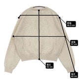 Danton CREW NECK CARDIGAN 36 DT-D0031 LMW 定価20350円 ウール クルーネック カーディガン 25AW オートミール アイボリー レディース ダントン【中古】6-0731T♪