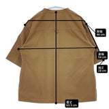 MHL. 595-3152508 ORGANIC COTTON SHIRTING バンドカラー コットン ブラウス 日本製 サイズ2 半袖シャツ 23SS ブラウン レディース エムエイチエル【中古】6-0818S△