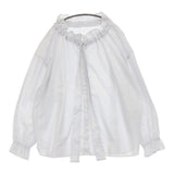 JOURNAL STANDARD LUXE 【Ginny’s】BL 定価20900円 ストライプ フリル ボウタイ リボン ブラウス シャツ 25AW ホワイト レディース ジャーナルスタンダード ラックス【中古】6-0806M♪