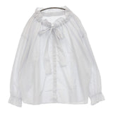 JOURNAL STANDARD LUXE 【Ginny’s】BL 定価20900円 ストライプ フリル ボウタイ リボン ブラウス シャツ 25AW ホワイト レディース ジャーナルスタンダード ラックス【中古】6-0806M♪