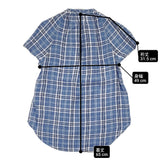 POLO RALPH LAUREN リネン チェック リボン 半袖 プルオーバー インド製 ブラウス シャツ ブルー ホワイト レディース ポロ・ラルフローレン【中古】6-0818S△
