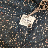 Pal'las Palace チュニック シアー フリル Vネック 総柄 コットン 日本製 サイズ2 ワンピース ネイビー ベージュ レディース パラスパレス【中古】6-0818S△