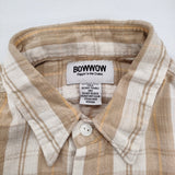 BOWWOW PAINTED PAINTER FLANNEL SHIRT ペンキ加工 定価30800円 サイズXL ネルシャツ 長袖シャツ 25SS ベージュ メンズ バウワウ【中古】6-0804M♪