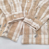 BOWWOW PAINTED PAINTER FLANNEL SHIRT ペンキ加工 定価30800円 サイズXL ネルシャツ 長袖シャツ 25SS ベージュ メンズ バウワウ【中古】6-0804M♪
