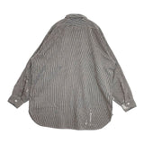 BOWWOW WORK HICKORY STRIPE PO SHIRTS 定価30800円 ペンキ加工 BW251-WHPS サイズXL 長袖シャツ ホワイト ネイビー メンズ バウワウ【中古】6-0924M∞