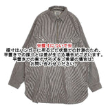 BOWWOW WORK HICKORY STRIPE PO SHIRTS 定価30800円 ペンキ加工 BW251-WHPS サイズXL 長袖シャツ ホワイト ネイビー メンズ バウワウ【中古】6-0924M∞