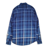 ZARA MAN チェック コットン RELAXED FIT EUR M 長袖シャツ ブルー メンズ ザラ【中古】6-0912M∞