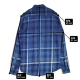 ZARA MAN チェック コットン RELAXED FIT EUR M 長袖シャツ ブルー メンズ ザラ【中古】6-0912M∞