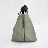 Herve Chapelier 新品 1027N ナイロン舟型トートM 定価25080円 トートバッグ アマンド×グレーズ カーキグリーン レディース エルベ・シャプリエ【中古】6-0724G♪