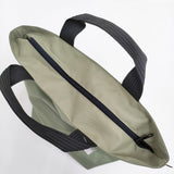 Herve Chapelier 新品 1027N ナイロン舟型トートM 定価25080円 トートバッグ アマンド×グレーズ カーキグリーン レディース エルベ・シャプリエ【中古】6-0724G♪
