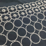 mina perhonen tambourine anemone 刺繍 コットンシルク 定価44000円 サイズ38 ブラウス シャツ 23SS ネイビー レディース ミナペルホネン【中古】6-0806S♪