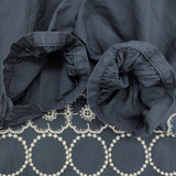 mina perhonen tambourine anemone 刺繍 コットンシルク 定価44000円 サイズ38 ブラウス シャツ 23SS ネイビー レディース ミナペルホネン【中古】6-0806S♪