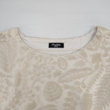 marble sud ベロアLeaf4分袖トップス ワイド ボートネック コットン混 ブラウス シャツ ベージュ レディース マーブルシュッド【中古】6-0818S△