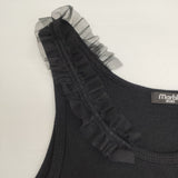 marble sud チュールタンク リブ コットン 日本製 タンクトップ ブラック レディース マーブルシュッド【中古】6-0818S△