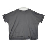 natalia N0075 コットン 日本製 ワイド ドルマンスリーブカットソー 半袖Ｔシャツ カットソー チャコールグレー レディース ナターリア【中古】6-0826S∞