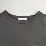 natalia N0075 コットン 日本製 ワイド ドルマンスリーブカットソー 半袖Ｔシャツ カットソー チャコールグレー レディース ナターリア【中古】6-0826S∞
