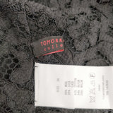 TOMORROWLAND 14-07-54-07801 シルク混ウールリバーシブルジャケット 総レース 七分袖 サイズ36 ノーカラージャケット ブラック レディース トゥモローランド【中古】6-1005T◎