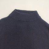 GALERIE VIE 23-02-54-02761 ウールリブニット サイズS ハイネック ニット ネイビー レディース ギャルリーヴィー【中古】6-1005T◎