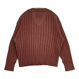 MHL. VINTAGE COTTON LINEN KNIT コットンリネン Vネック 595-1263504 セーター ニット ブラウン レディース エムエイチエル【中古】6-0910M∞