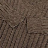 MHL. VINTAGE COTTON LINEN KNIT コットンリネン Vネック 595-1263504 セーター ニット ブラウン レディース エムエイチエル【中古】6-0910M∞