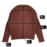 MHL. VINTAGE COTTON LINEN KNIT コットンリネン Vネック 595-1263504 セーター ニット ブラウン レディース エムエイチエル【中古】6-0910M∞