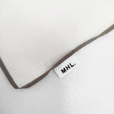 MHL. コットン 配色 バイカラー スカーフ バンダナ スカーフ シロ グレー レディース エムエイチエル【中古】6-0803G◎