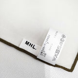 MHL. コットン 配色 バイカラー スカーフ バンダナ 595-7178501 スカーフ シロ カーキ レディース エムエイチエル【中古】6-0803G◎
