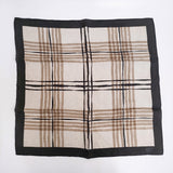 MARGARET HOWELL PAINTED CHECK BORDER SCARF チェックボーダースカーフ バンダナ リネン 定価28600円 スカーフ 23SS ブラウン レディース マーガレットハウエル【中古】6-0731G♪