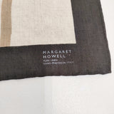 MARGARET HOWELL PAINTED CHECK BORDER SCARF チェックボーダースカーフ バンダナ リネン 定価28600円 スカーフ 23SS ブラウン レディース マーガレットハウエル【中古】6-0731G♪