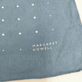 MARGARET HOWELL HOUSEHOLD GOODS リネンドットスカーフ バンダナ 水玉 スカーフ アオ シロ レディース マーガレットハウエル【中古】6-0803G◎