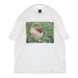 pot and tea デジタルプリント フォトプリント うさぎ コットン 日本製 サイズF 半袖Ｔシャツ カットソー ホワイト レディース ポットアンドティー【中古】6-0818S△
