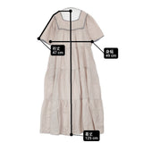 Dot & Stripes/3 ET DEMI リネンティアードワンピース 日本製 サイズF ワンピース ライトピンク グレー レディース ドット&ストライプス/キャズエドゥミ【中古】6-0818S△