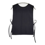 ROBE de PEAU キュプラウールキルティング2wayジレ 日本製 サイズF ベスト ブラック レディース ローブデポー【中古】6-0910M∞