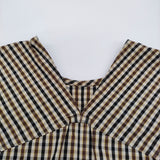 R&D.M.Co- ROBINSON'S CHECK POCHET DRESS ロビンソンチェックポケットドレス コットン 定価48400円 ワンピース ブラック ブラウン レディース オールドマンズテーラー【中古】6-0806S♪