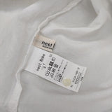 nest Robe コットンリネンダンガリーフリルシャツ 定価24200円 01234-1469 ブラウス シャツ オフホワイト レディース ネストローブ【中古】6-0930M∞