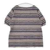 Jocomomola 新品 PUNTO Y RAYADO 定価11000円 半袖Ｔシャツ カットソー ベージュ ネイビー レディース ホコモモラ【中古】6-0826S∞
