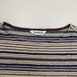 Jocomomola 新品 PUNTO Y RAYADO 定価11000円 半袖Ｔシャツ カットソー ベージュ ネイビー レディース ホコモモラ【中古】6-0826S∞