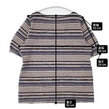 Jocomomola 新品 PUNTO Y RAYADO 定価11000円 半袖Ｔシャツ カットソー ベージュ ネイビー レディース ホコモモラ【中古】6-0826S∞